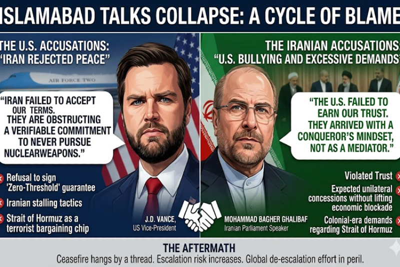 Diplomatic Recriminations: US and Iran Trade Blame as Islamabad Peace Summit Collapses