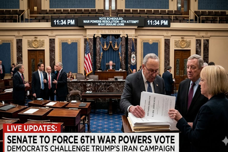Democrats Prepare Sixth Senate Vote to Rein in Trump’s Iran War