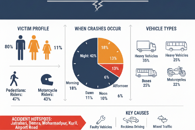 Dhaka’s Deadly Roads: 219 Fatalities in 2025 as Nighttime Accidents Surge