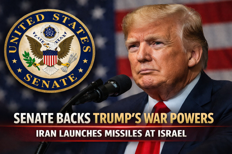 US Senate Backs Trump’s War Powers on Iran as Congress Keeps Option to Intervene